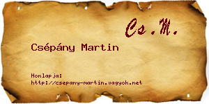 Csépány Martin névjegykártya